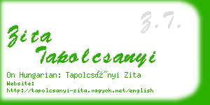 zita tapolcsanyi business card